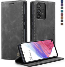 Handyhülle Samsung Galaxy A53 5G Premium Leder Grau