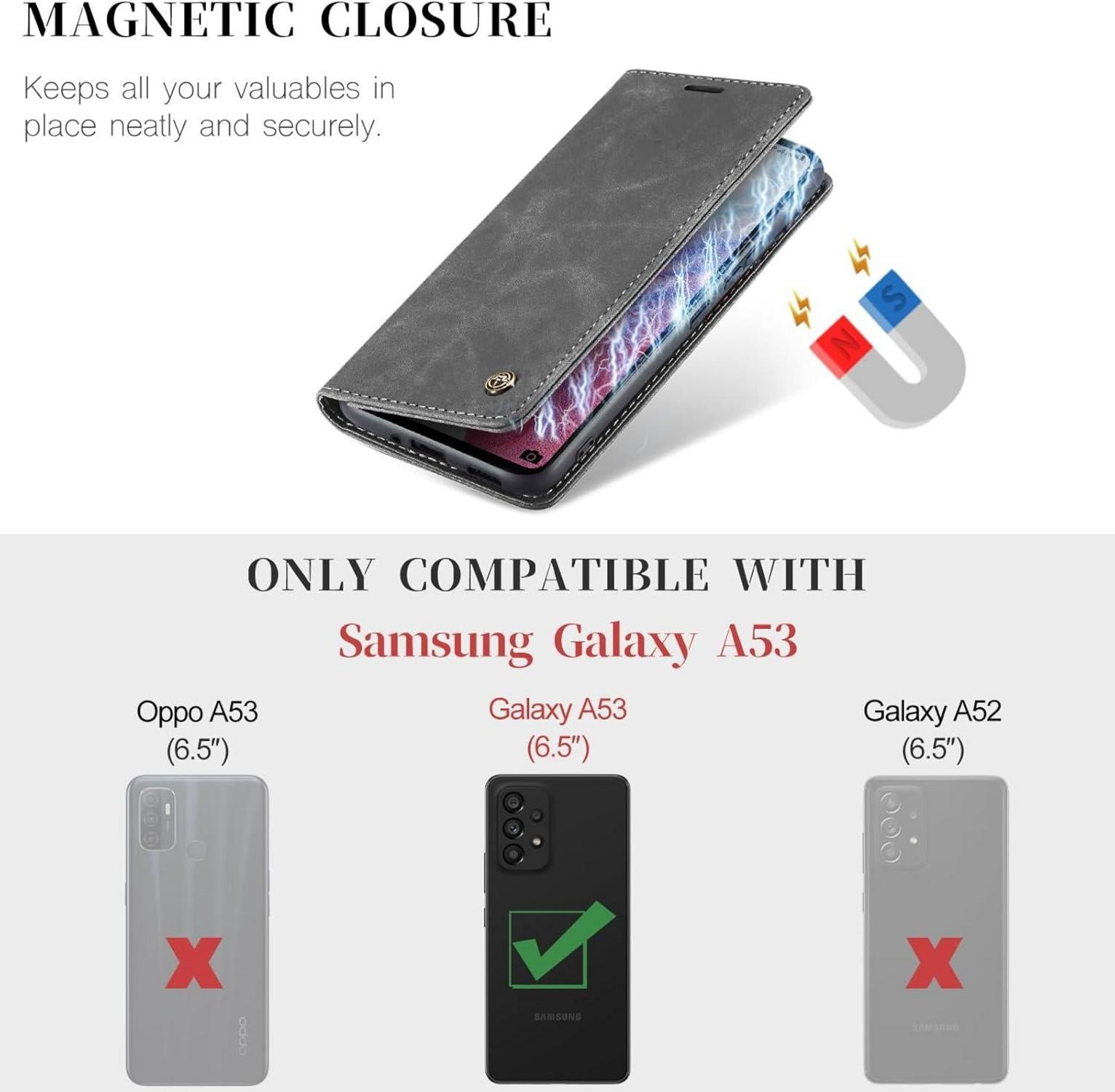 Samsung Galaxy A53 5G Hülle - Premium Leder Flip Case mit