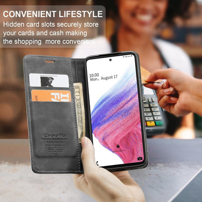 Samsung Galaxy A53 5G Hülle - Premium Leder Klapphülle Grau