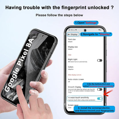 Panzerglas Google Pixel 8A Schutzfolie 9H 99,9% Transparenz