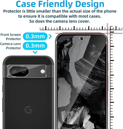 Panzerfolie für Google Pixel 8A, 2+2 Schutzglas + Kameraschutz Transparent
