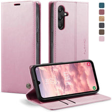 Samsung Galaxy A25 5G Handyhülle Leder Flip Case Rose Gold