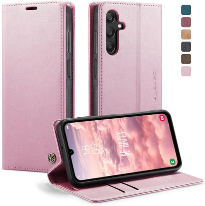 Samsung Galaxy A25 5G Handyhülle Leder Flip Case Rose Gold