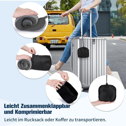 Reisekissen Memory Foam Nackenkissen Flugzeug Verstellbar Grau