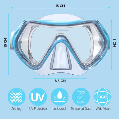Findway Taucherbrille Kinder 180°Panorama HD Anti Nebel 4-16