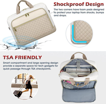17,3 Zoll Laptoptasche für Damen Business Notebook Aktentasche Schwarz