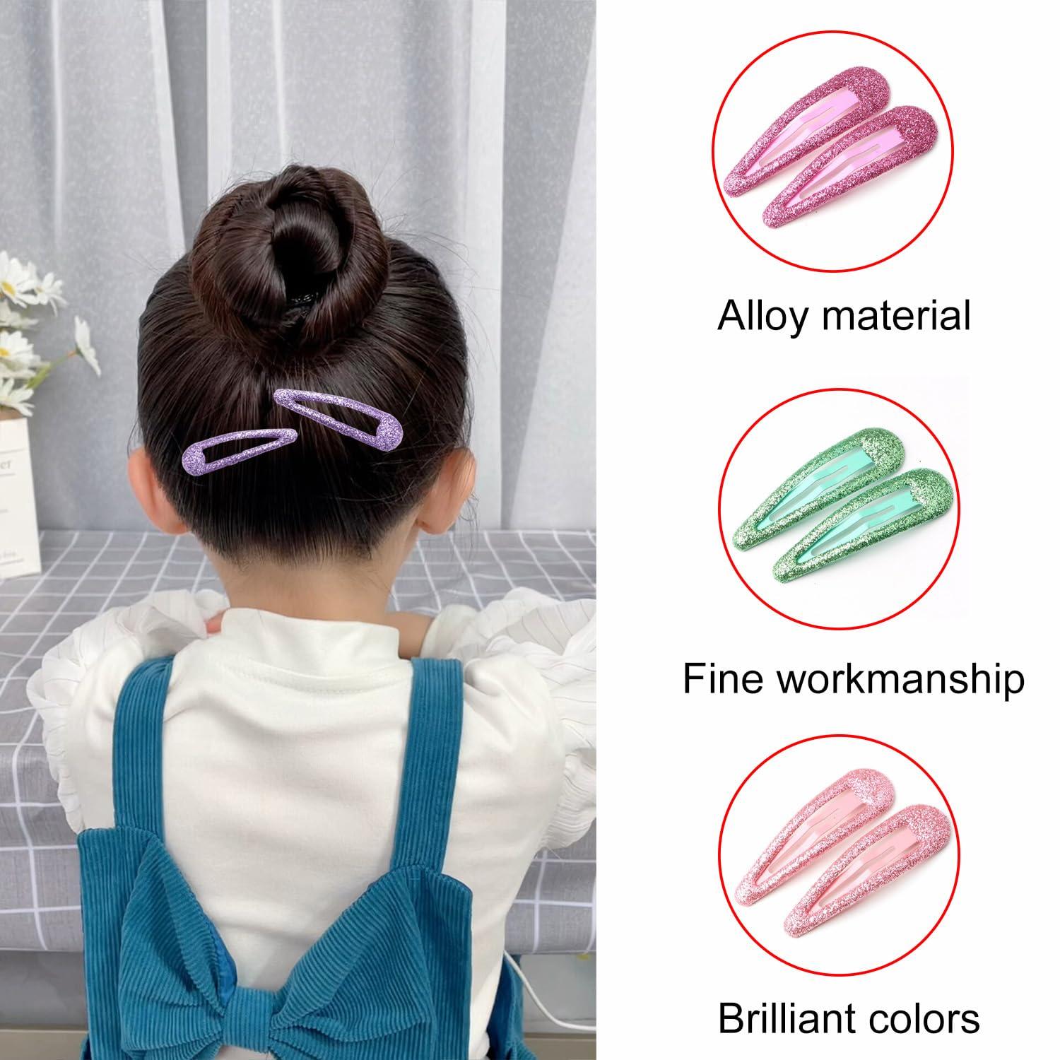 Glitzer Haar Schnappclips Set für Mädchen Kinder
