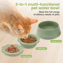 HAPPY HACHI Katzennapf Set Keramik erhöht Wassernapf 3in1