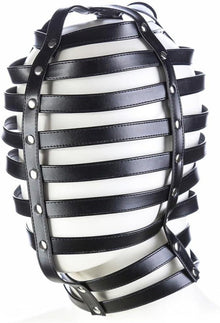 Verstellbare BDSM Bondage Maske Ledermaske Fetisch SM Cosplay