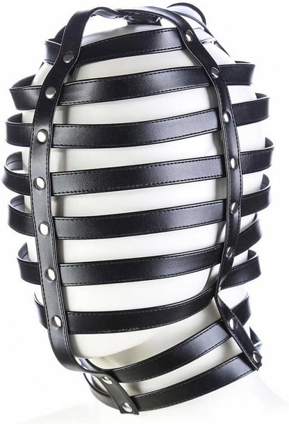 Verstellbare BDSM Bondage Maske Ledermaske Fetisch SM Cosplay