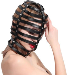 Verstellbare BDSM Bondage Maske aus hochwertigem Leder