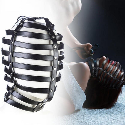 BDSM Maske Bondage Ledermaske Verstellbar SM Sexspielzeug