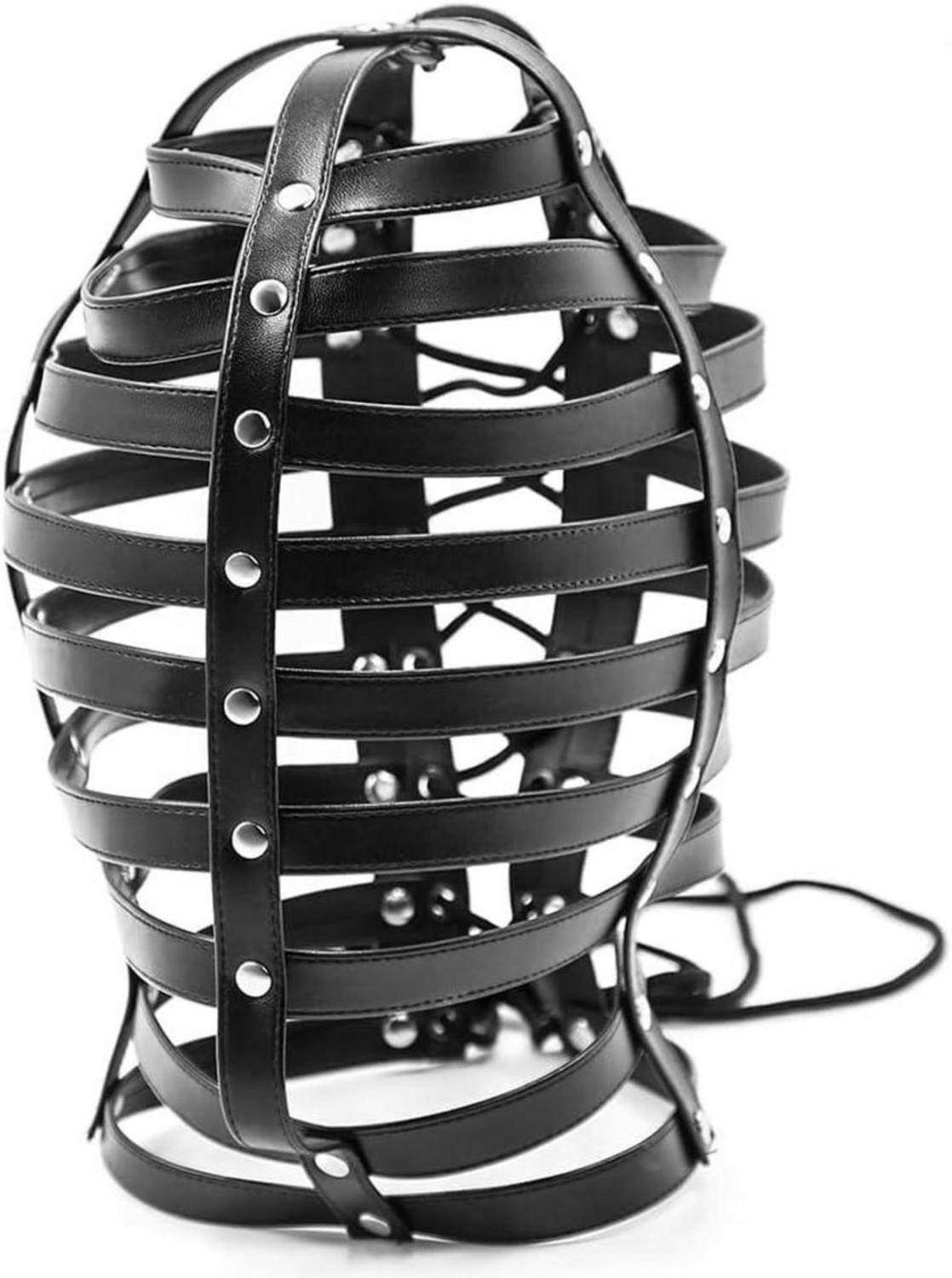 SXOVO BDSM Maske Bondage Ledermaske Verstellbar SM Cosplay Sexspielzeug