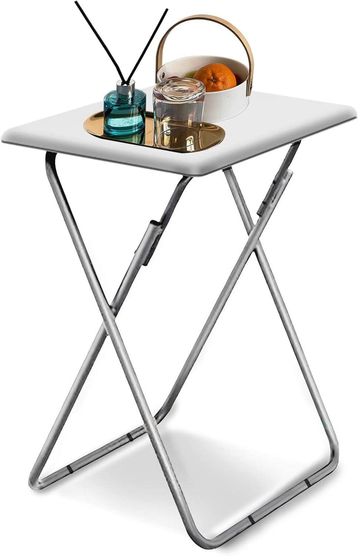 Klappbarer Beistelltisch mit Tablett, Snacktisch für Innen & Außen