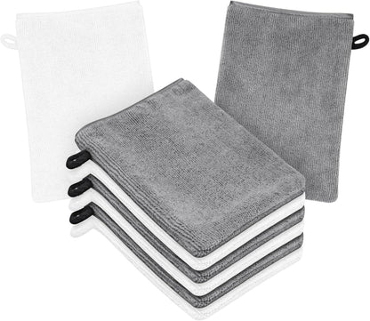8er Set Mikrofaser Waschhandschuhe für Make-up Entfernung