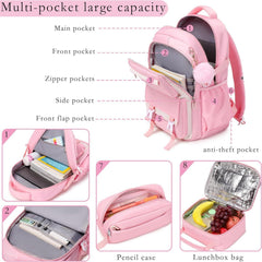 Makukke Schulrucksack Mädchen Teenager Rucksack Schule 30L Rosa