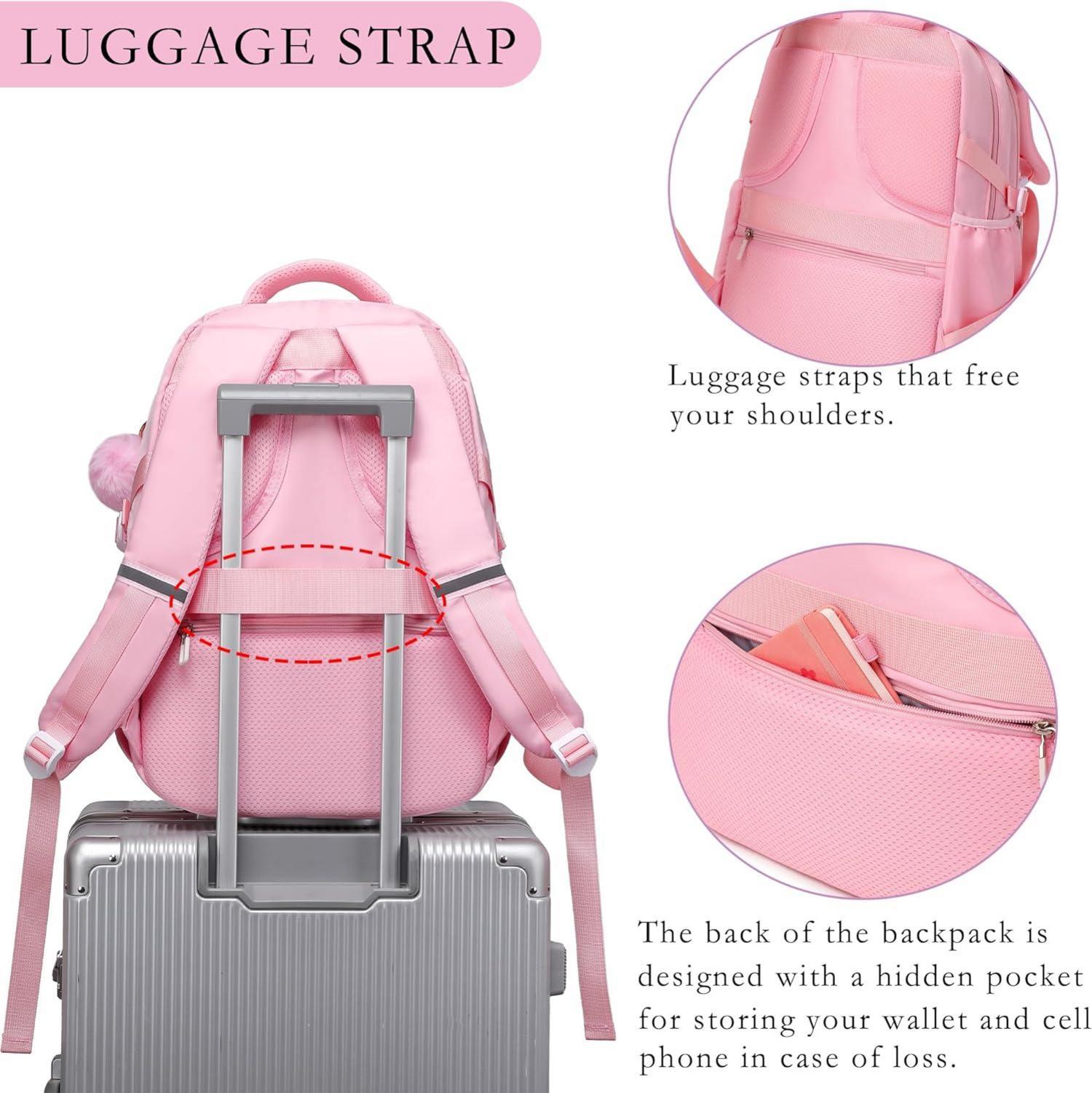 Mädchen Schulrucksack 30L Rosa Wasserdicht Schulranzen-Set