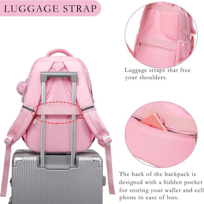 Mädchen Schulrucksack 30L Rosa Wasserdicht Schulranzen-Set