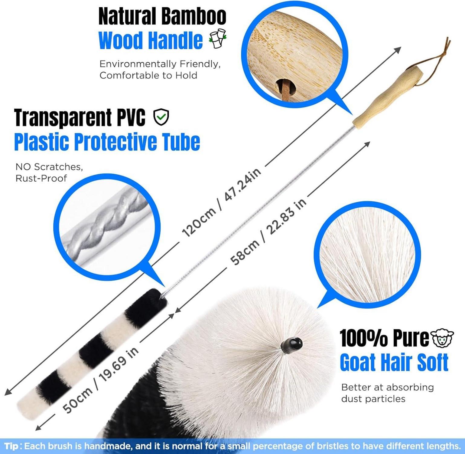 Heizkörperbürste Lang 120cm Ziegenhaar Flexible