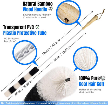 Heizkörperbürste Lang 120cm Ziegenhaar Flexible