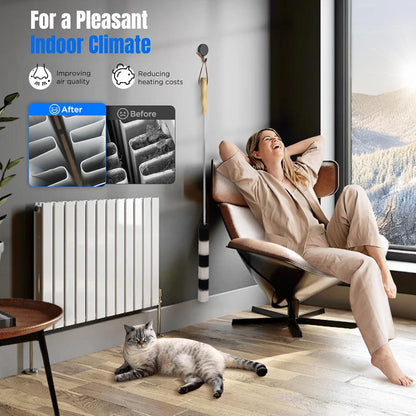 Heizkörperbürste lang 120cm Ziegenhaar Reinigungsbürste flexibel Schutzschlauch