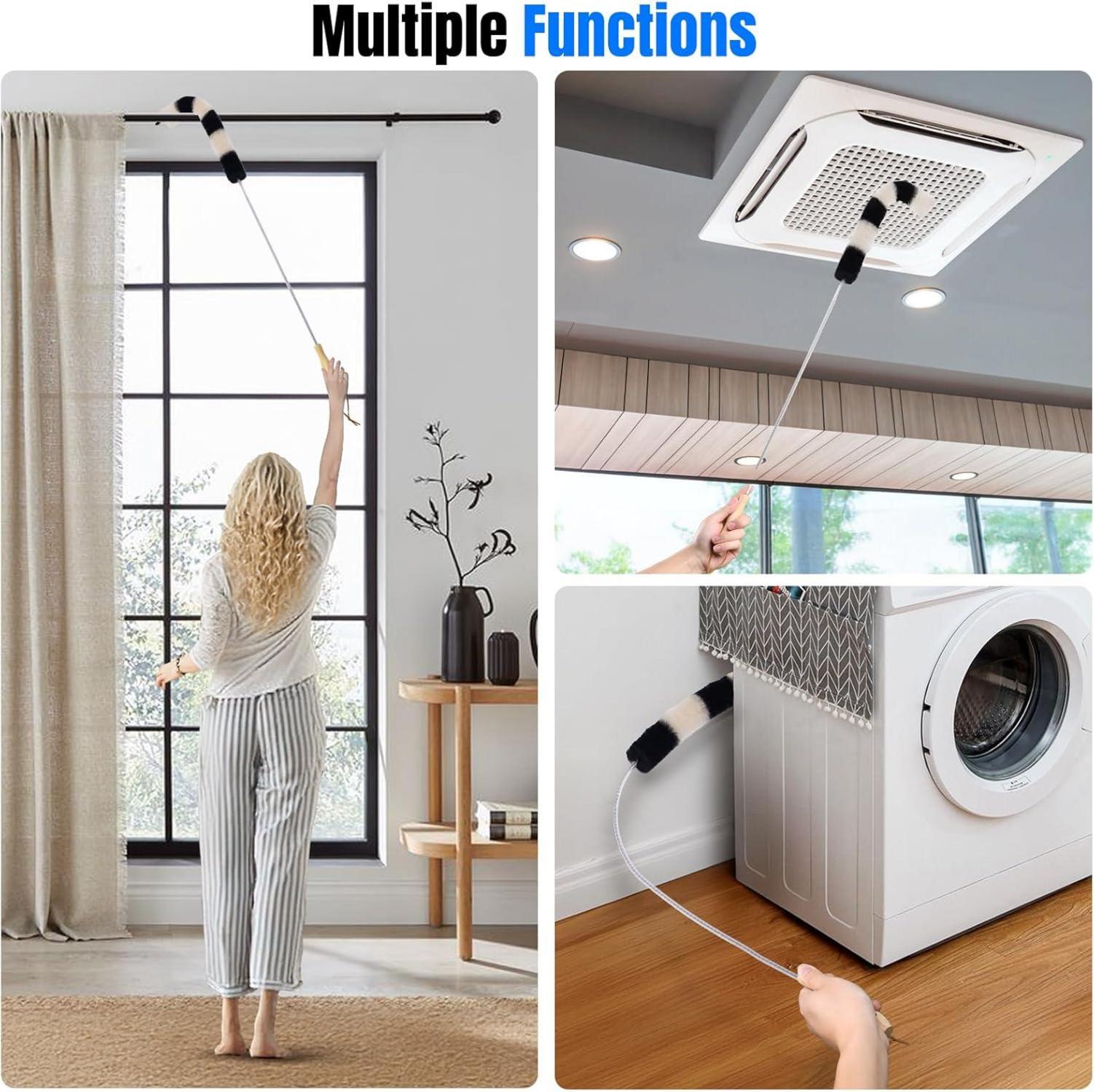 Heizkörperbürste Ziegenhaar Lang 120cm Flexible Reinigung Schutzschlauch