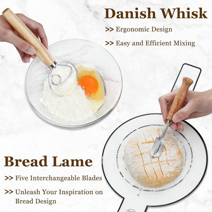 Gärkörbchen Brot Backen Set 9-teilig 25 Cm Oval 23 Cm Rund