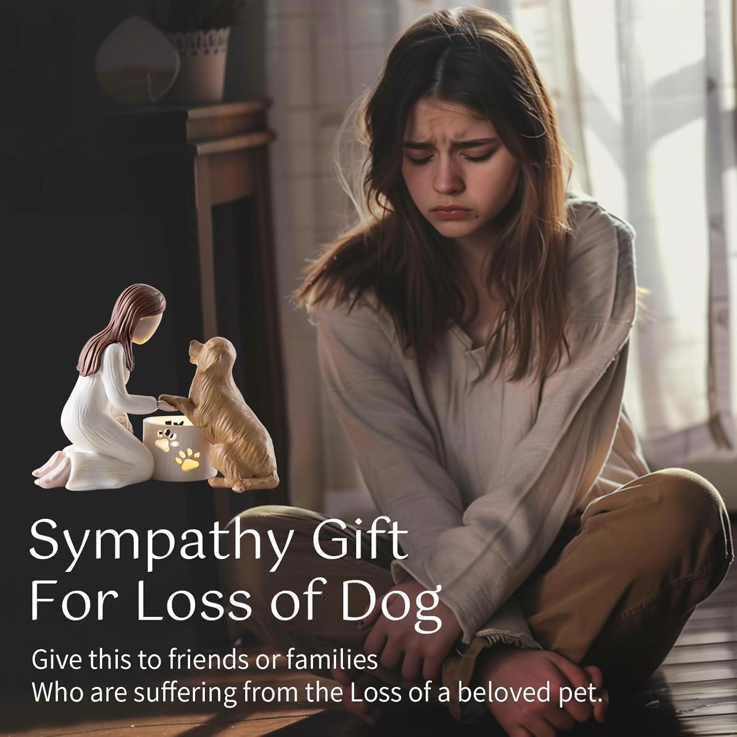 Hundeengel Kerzenständer - Hundegedenk Trauerlicht für Hunde-Geschenke