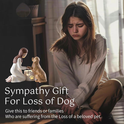 Hundeengel Kerzenständer - Hundegedenk Trauerlicht für Hunde-Geschenke