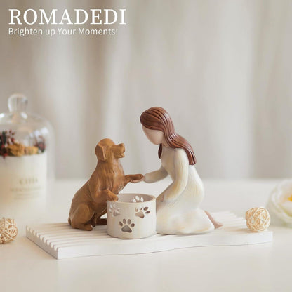 Hundeengel LED Kerzenständer Trauerlicht Gedenkgeschenk