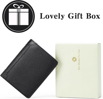 Herren Geldbörse RFID Schutz Echtleder Slim Wallet Schwarz