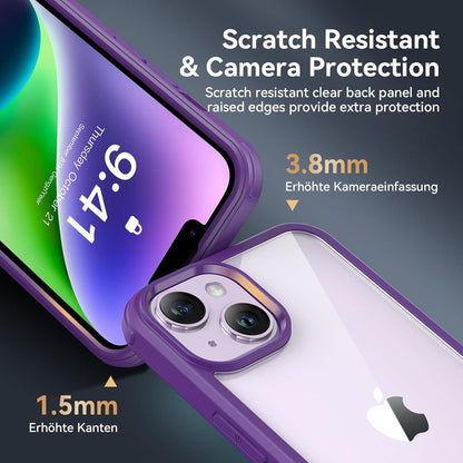 Hülle für iPhone 14 mit 360 Grad Schutz und Glasfolie - Stoßfest - Violett