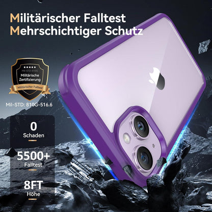 360 Grad iPhone 14 Hülle mit eingebautem Glas Schutz - Stoßfest