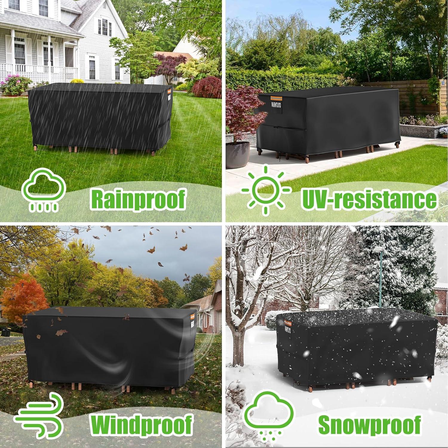 Gartenmöbel Abdeckung Winterfest Wasserdicht 420D Oxford 242x162x100cm