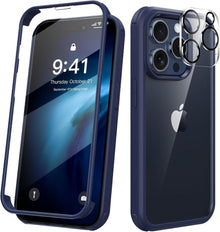 iPhone 15 Pro Max Hülle 360 Grad mit Glas Schutzfolie Kameraschutz