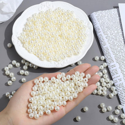 8mm Weiße Kunstperlen 500 Stück Bastelperlen Set DIY Schmuck