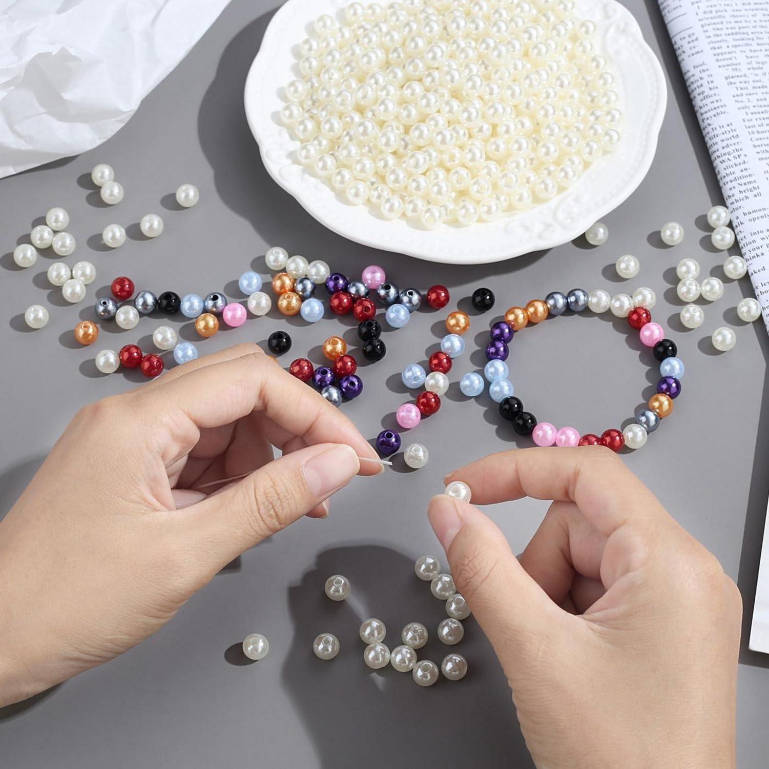 8mm Weiße Kunstperlen Bastelperlen Set DIY Schmuck 500 Stück