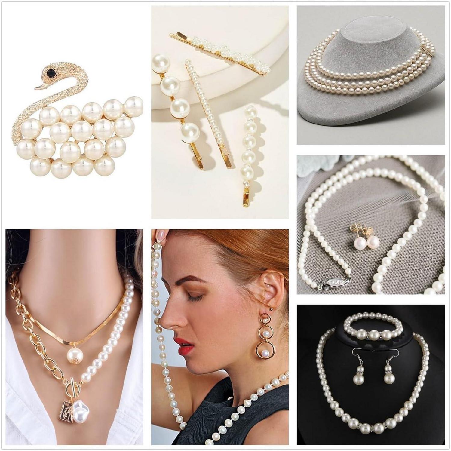 Perlen für Armbänder DIY Basteln Set 500 Stück Beige 8mm