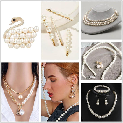 Perlen für Armbänder DIY Basteln Set 500 Stück Beige 8mm