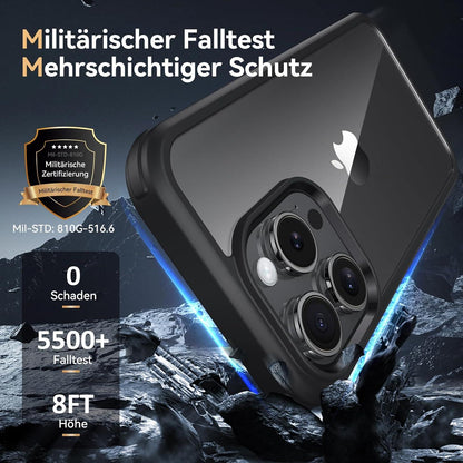 360 Grad iPhone 15 Pro Max Hülle mit Glas Schutzfolie und Kameraschutz