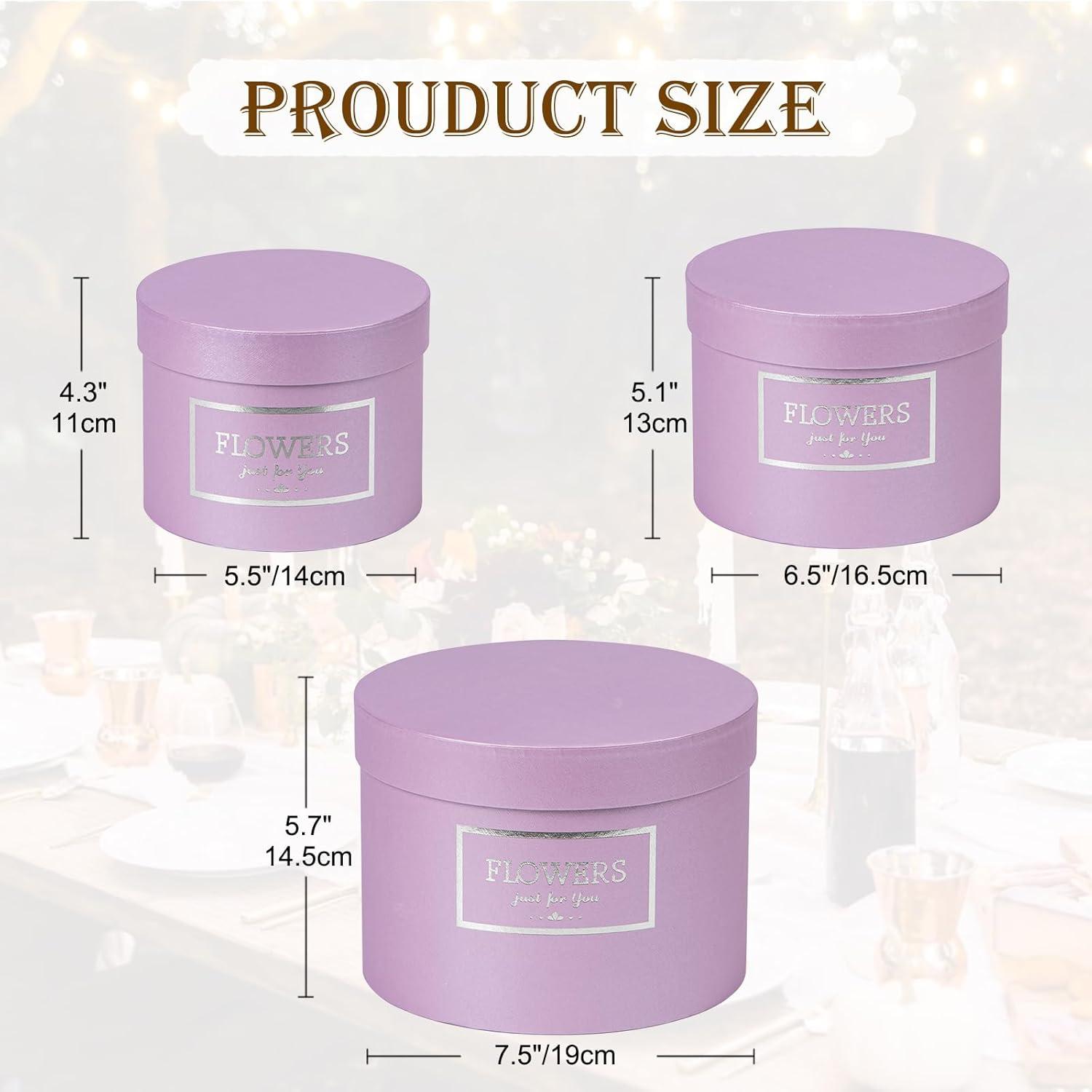 3er Set Runde Flowerbox Schwarz Ø15/17/20cm mit Deckel