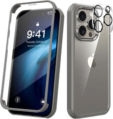 Schutz Hülle für iPhone 15 Pro Max mit Glasfolie & Kameraschutz
