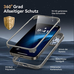 Schutz Hülle für iPhone 15 Pro Max mit Glasfolie & Kameraschutz