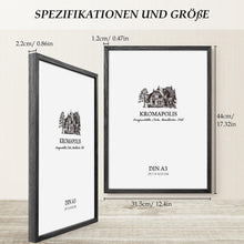 Kromapolis Bilderrahmen Din A3 Holz Natur Schwarz Eiche 29,7
