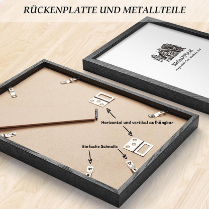 Bilderrahmen Din A3 Holz Schwarz Eiche Modern Poster Rahmen