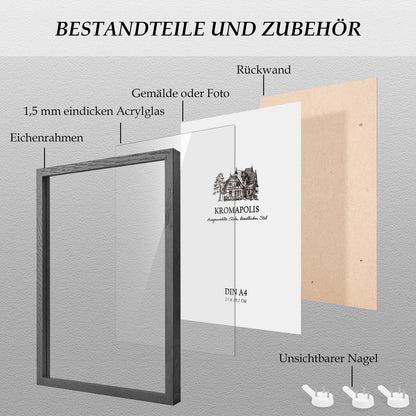 Kromapolis Bilderrahmen Din A3 Holz Schwarz Eiche Modern