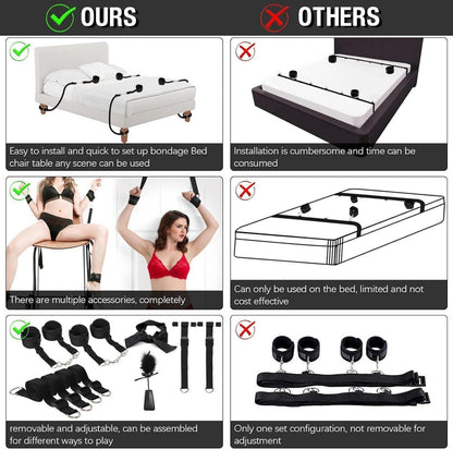 BDSM Bondage Set für Paare | Türfesseln Federpeitsche Augenbinde