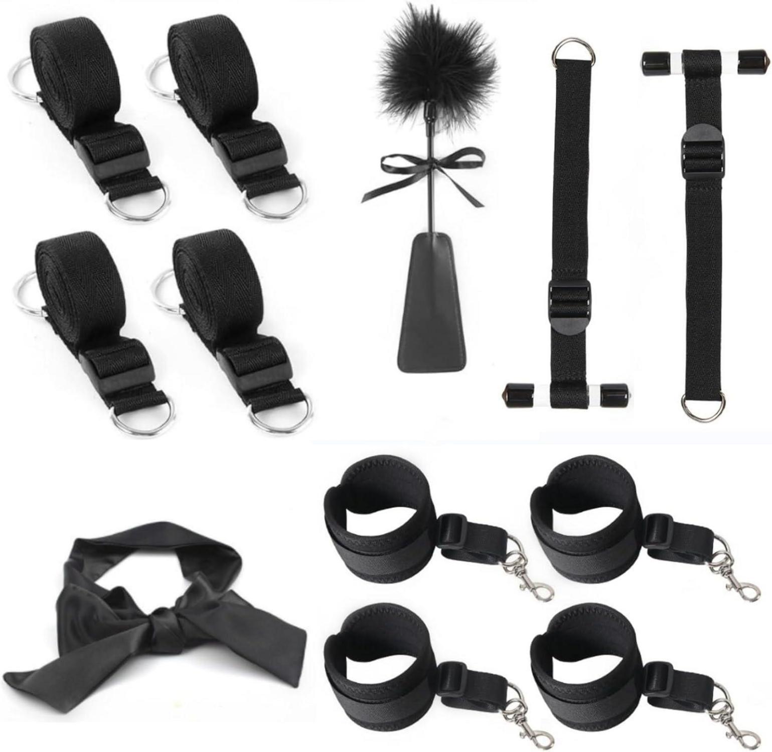 BDSM Bondage Set für Paare | Türfesseln Federpeitsche Augenbinde