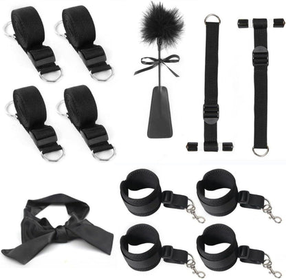 BDSM Bondage Set für Paare | Türfesseln Federpeitsche Augenbinde