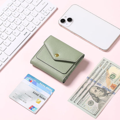 Kompakte Damen Geldbörse RFID Schutz Mini Portemonnaie grün